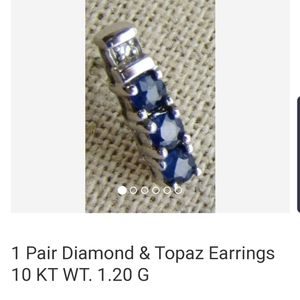 10K WG diamond and topaz earrings